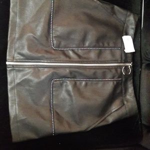 NEW,Leather, sexy, short skirt with shiny string.